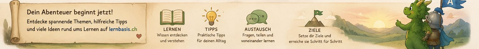 Drache und Ritter blicken bei Sonnenaufgang auf Hügel: Lernen, Tipps, Austausch, Ziele