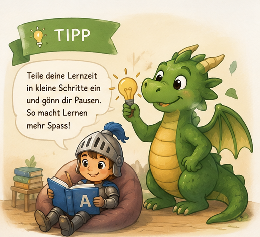 Tipp: Teile deine Lernzeit in kleine Schritte ein und gönn dir Pausen