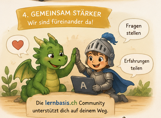 Gemeinsam stärker: Drache und Ritter geben sich ein High-Five